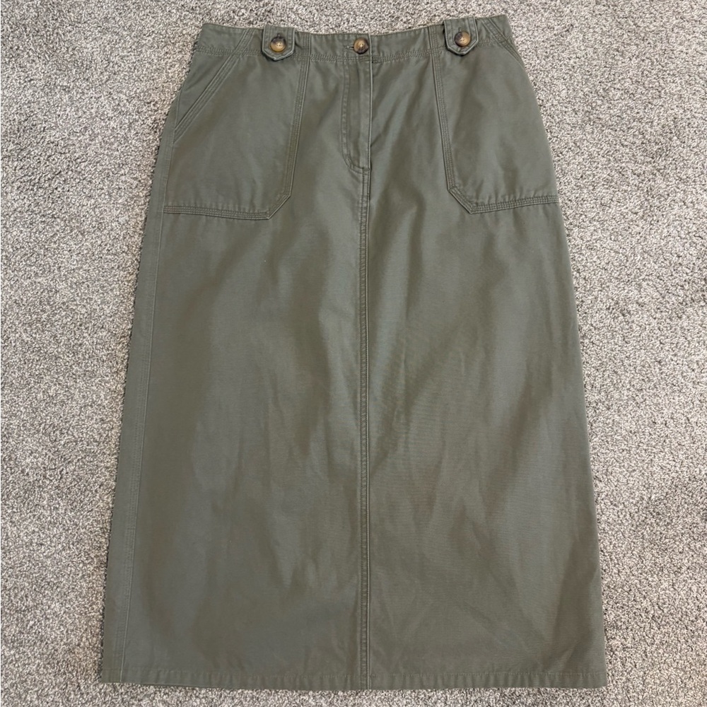 Northern Reflections Y2K Army Green Cargo Cotton Midi Skirt Size Medium Large 8